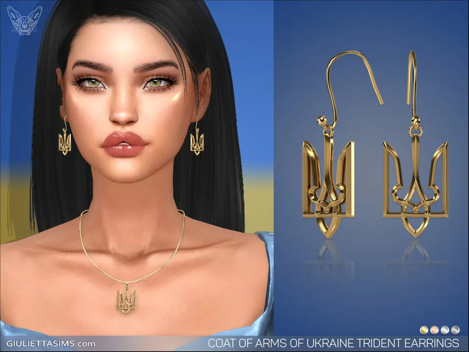 Coat Of Arms Of Ukraine Trident Earrings