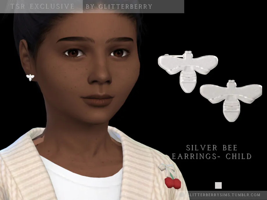 Bee Silver Earrings- Child