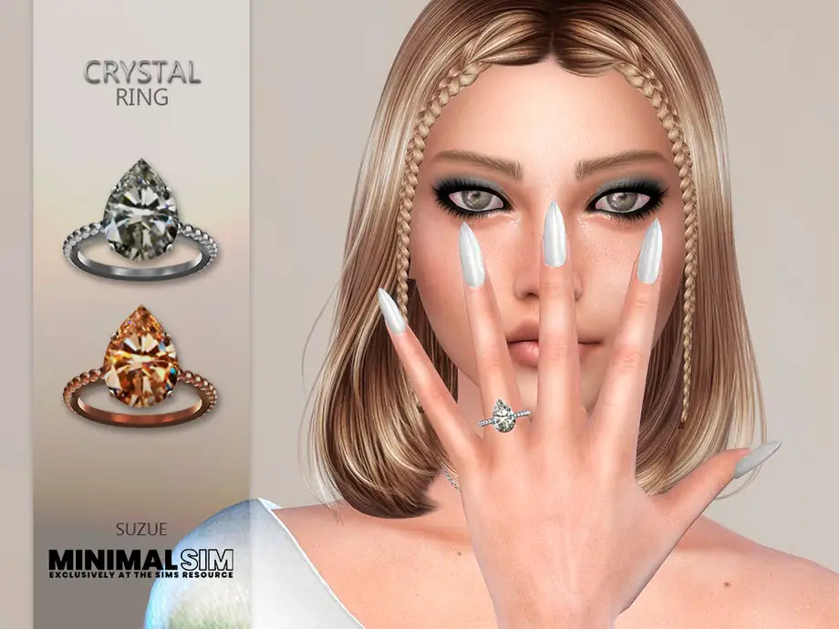 MinimalSim Crystal Ring (Left Side)
