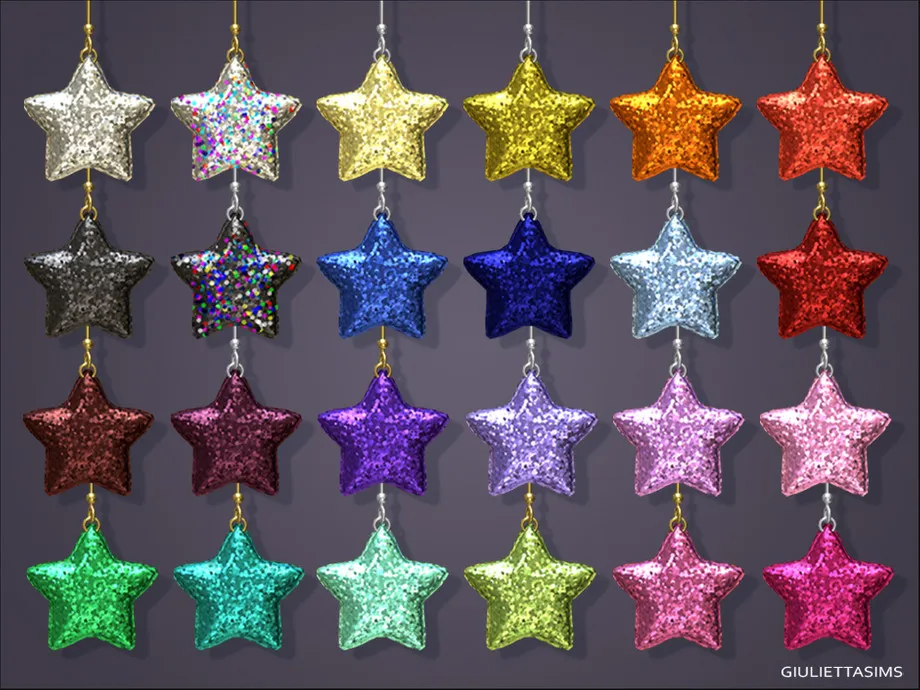 Glitter Star Earrings For Toddlers