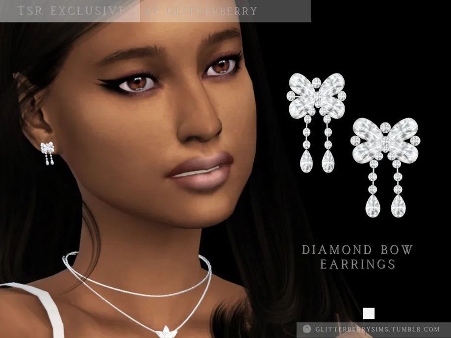 Diamond Bow Earrings