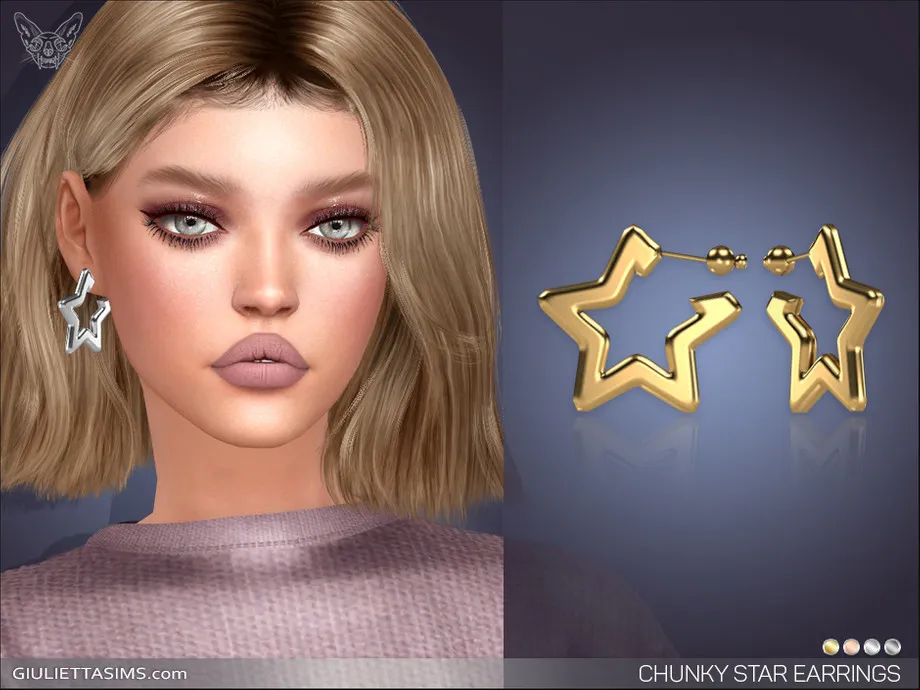 Chunky Star Hoop Earrings