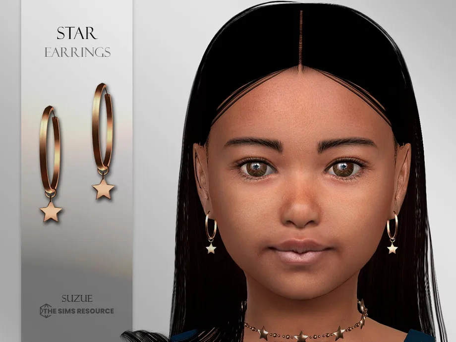 Star Hoops Earrings Child