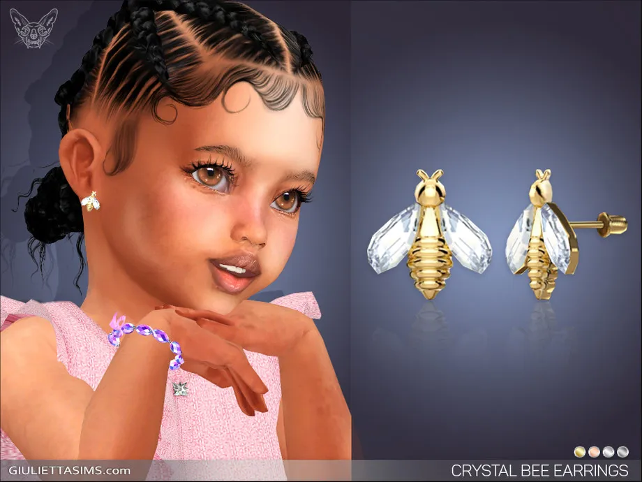 Crystal Bee Earrings For Toddlers