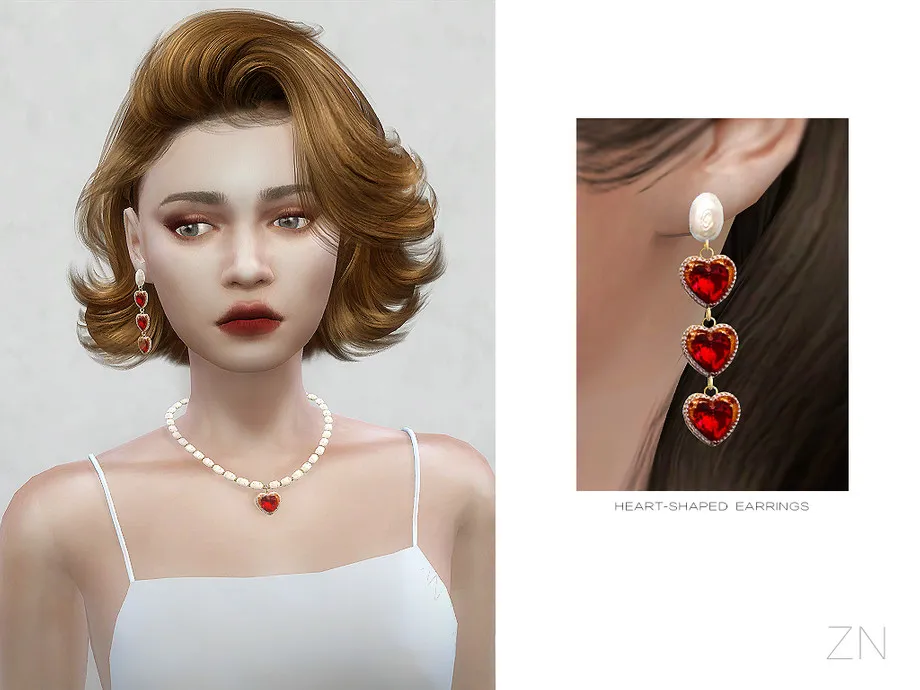 ZN-HEART-SHAPED EARRINGS