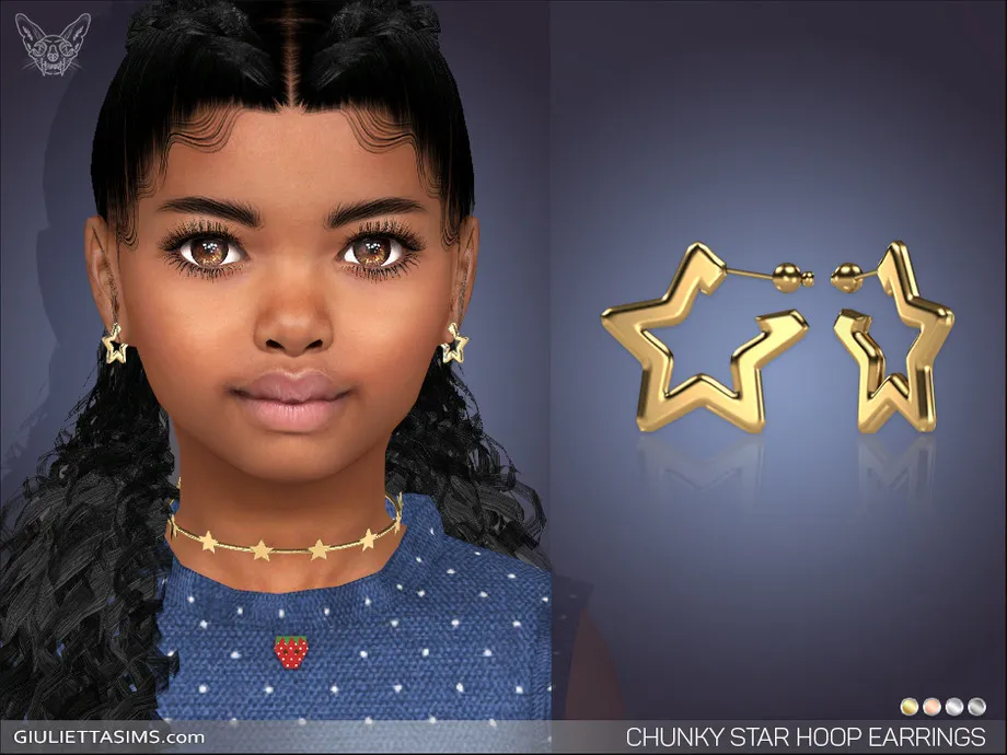 Chunky Star Hoop Earrings For Kids