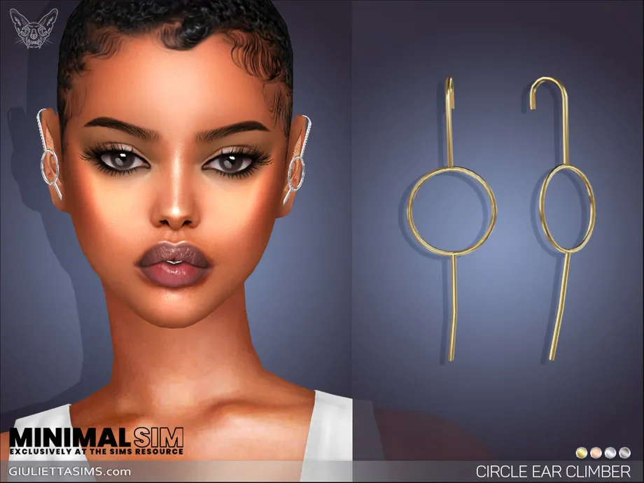MinimalSim - Circle Ear Climber Earrings