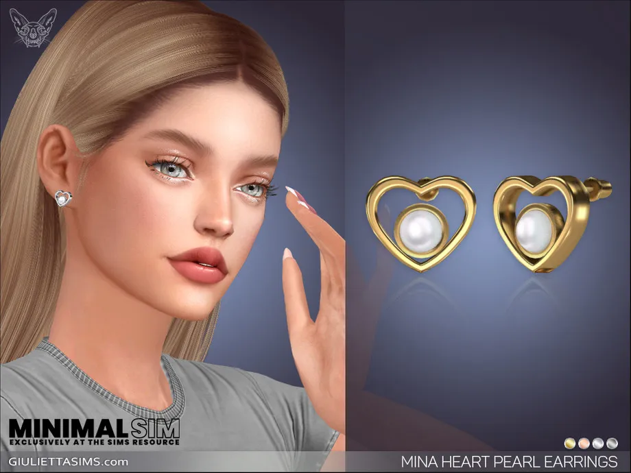MinimalSim - Mina Heart Pearl Earrings