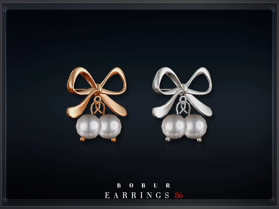 Small pearl bow earrings