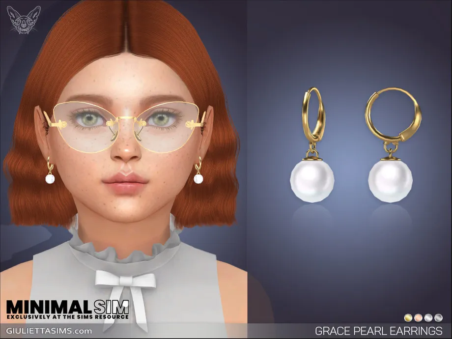 MinimalSim - Grace Pearl Earrings For Kids