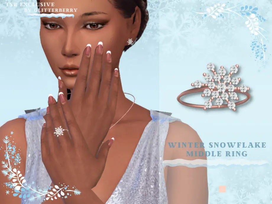 Winter Snowflake Middle Ring Left