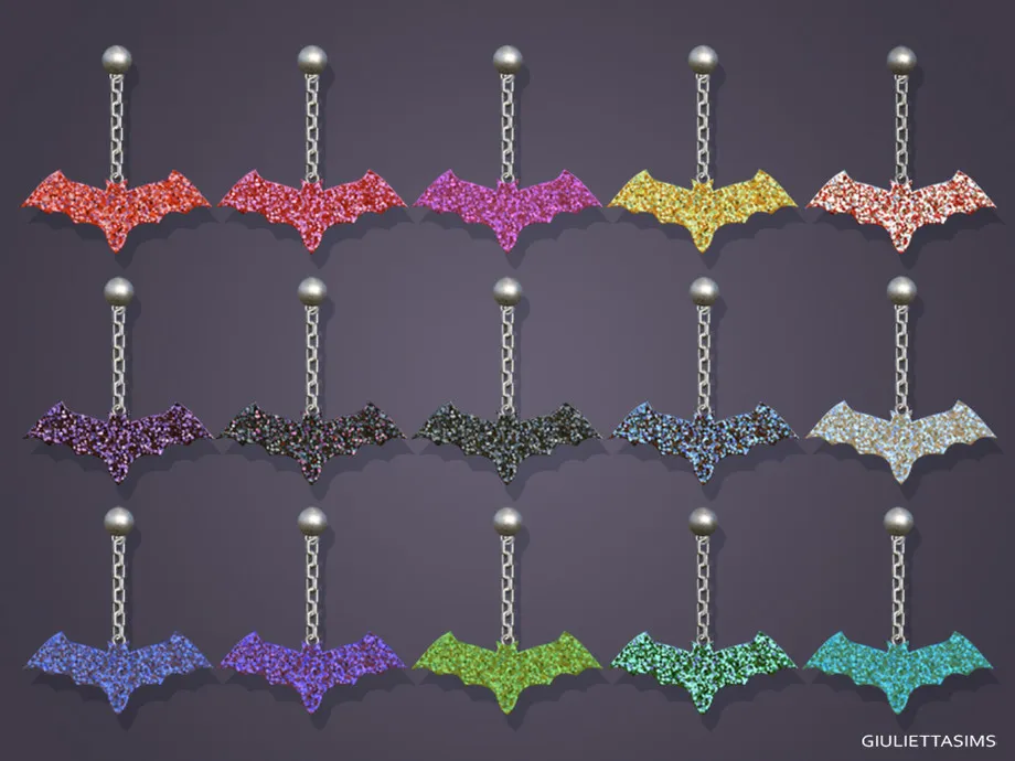 Glitter Bat Earrings