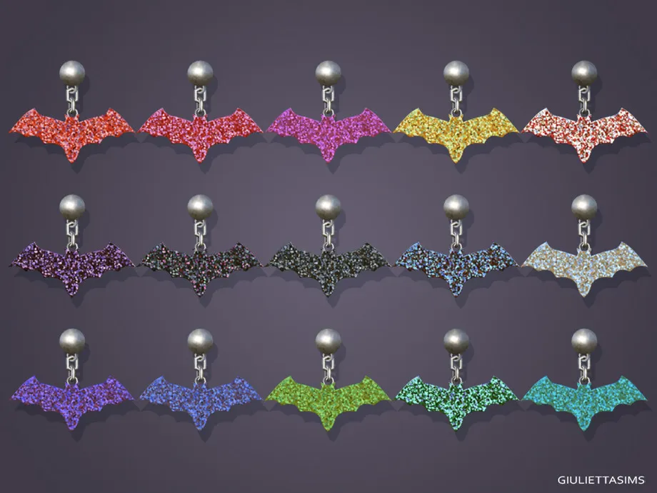 Glitter Bat Earrings For Kids