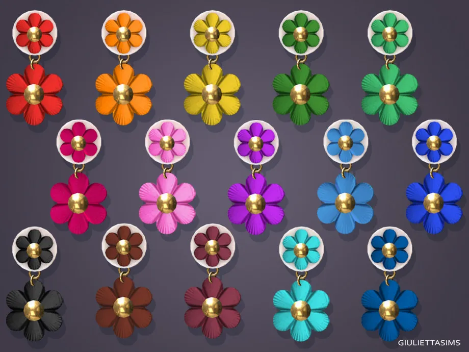 Small Retro Flower Earrings