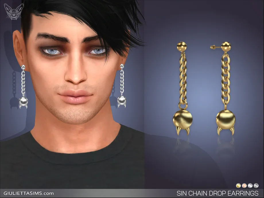 Sin Chain Drop Earrings