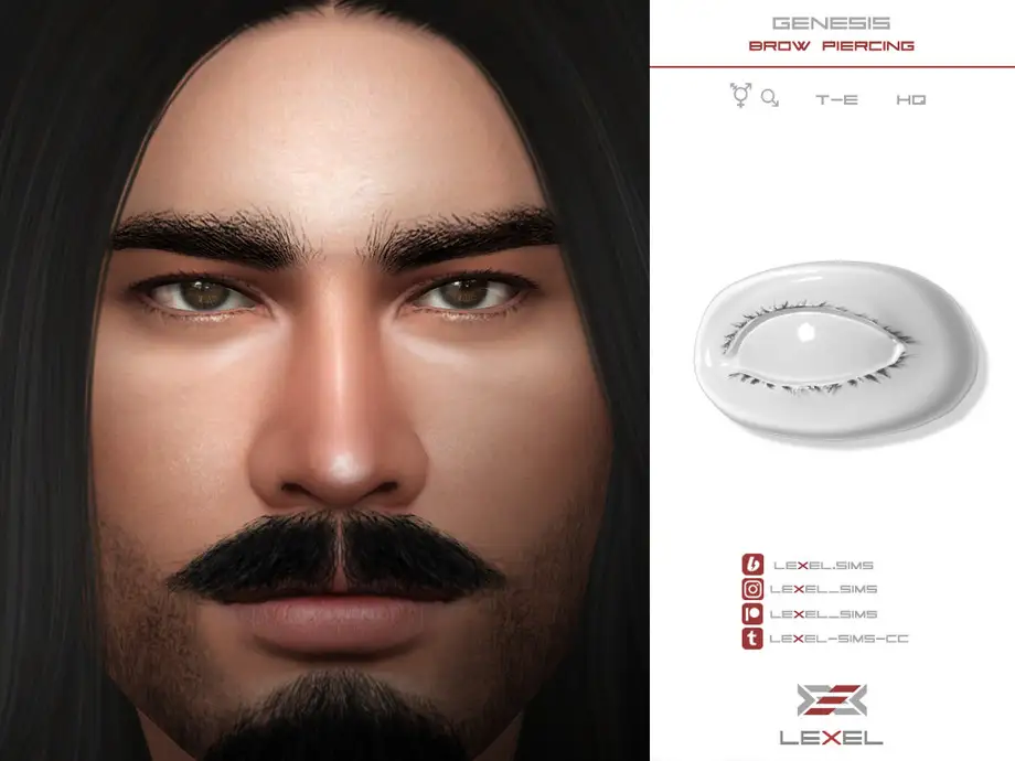 Genesis 3D Eyelashes (Brow piercing category)