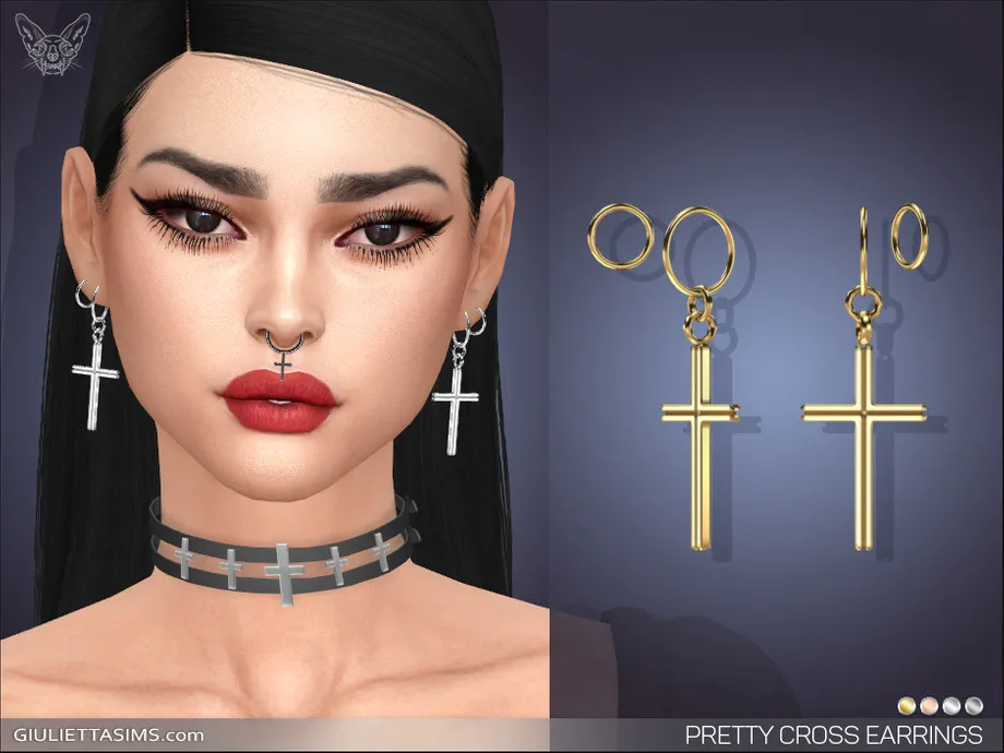 Pretty Cross Hoop Earrings