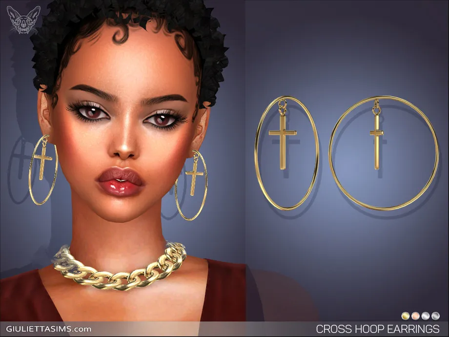 Cross Hoop Earrings