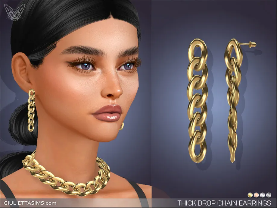 Thick Drop Chain Earrings