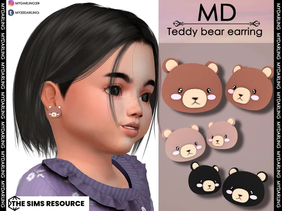 teddy bear earring Toddler