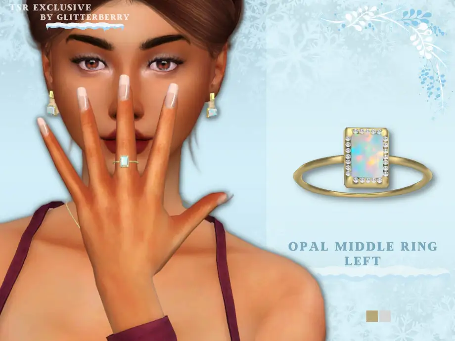 Opal Middle Ring Left