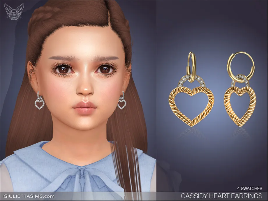 Cassidy Heart Earrings For Kids