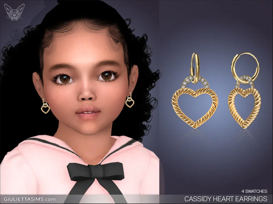 Cassidy Heart Earrings For Toddlers