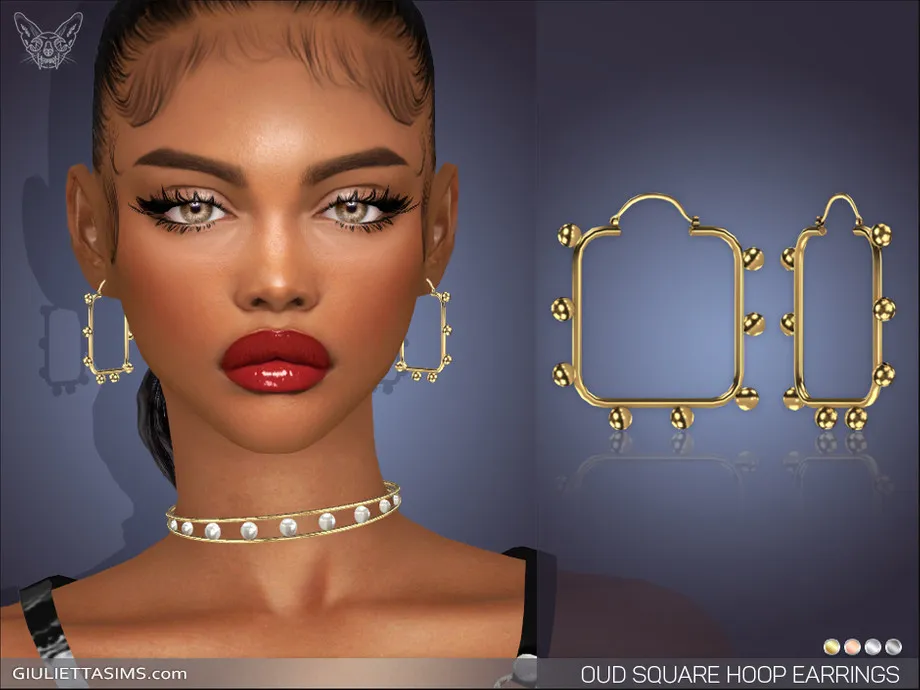 Oud Square Hoop Earrings