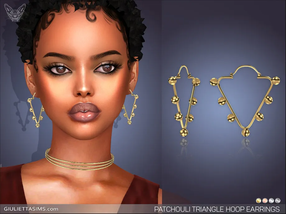 Patchouli Triangle Hoop Earrings