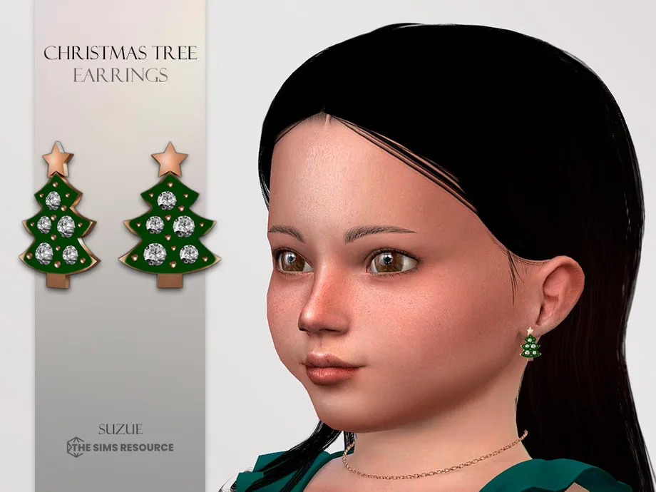 Christmas Tree Earrings (Toddler)
