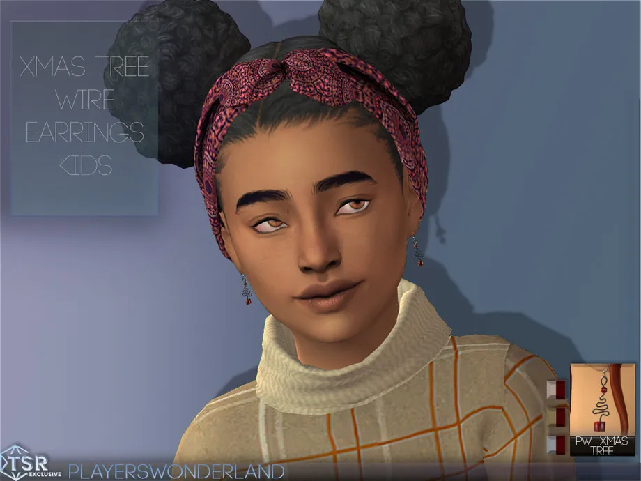 Xmas Tree Wire Earrings Kids