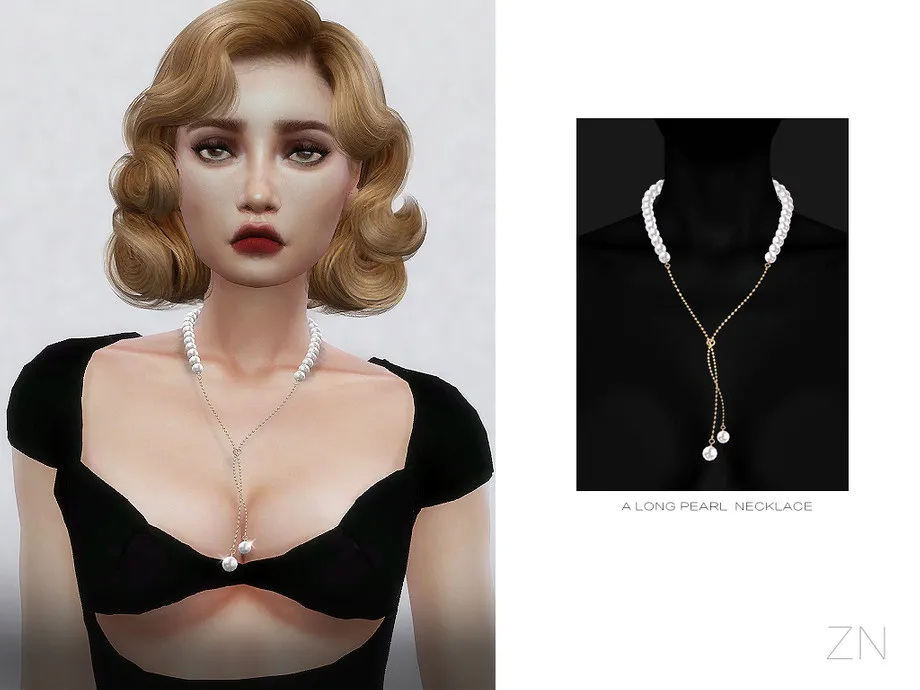 ZN-A LONG PEARL NECKLACE
