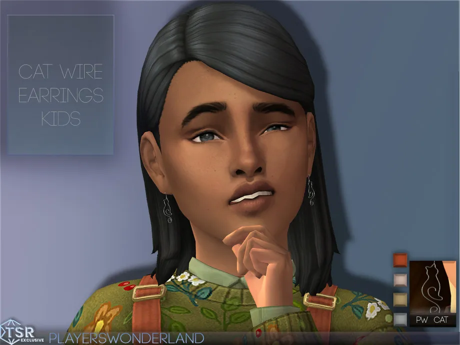 Cat Wire Earrings Kids