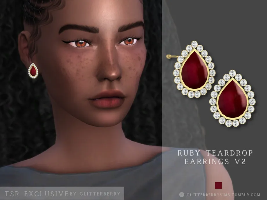Ruby Teardrop Earrings v2