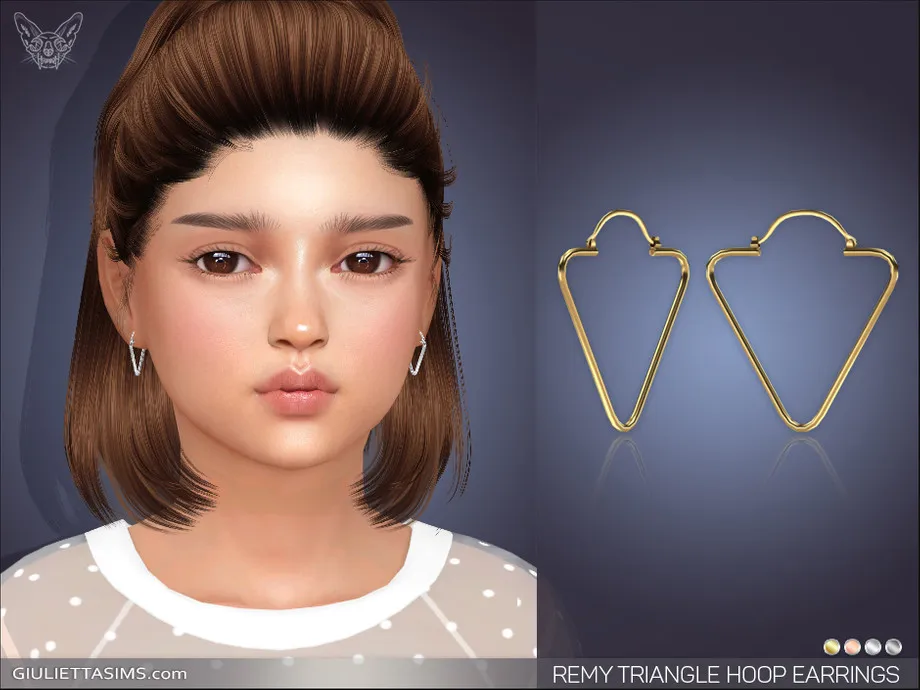 Remy Triangle Hoop Earrings For Kids