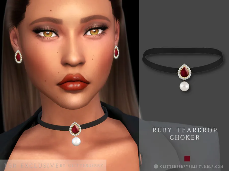 Ruby Teardrop Choker