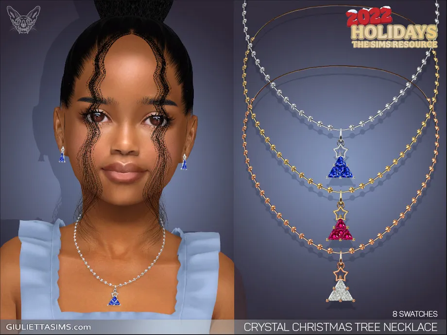 Crystal Christmas Tree Necklace For Kids