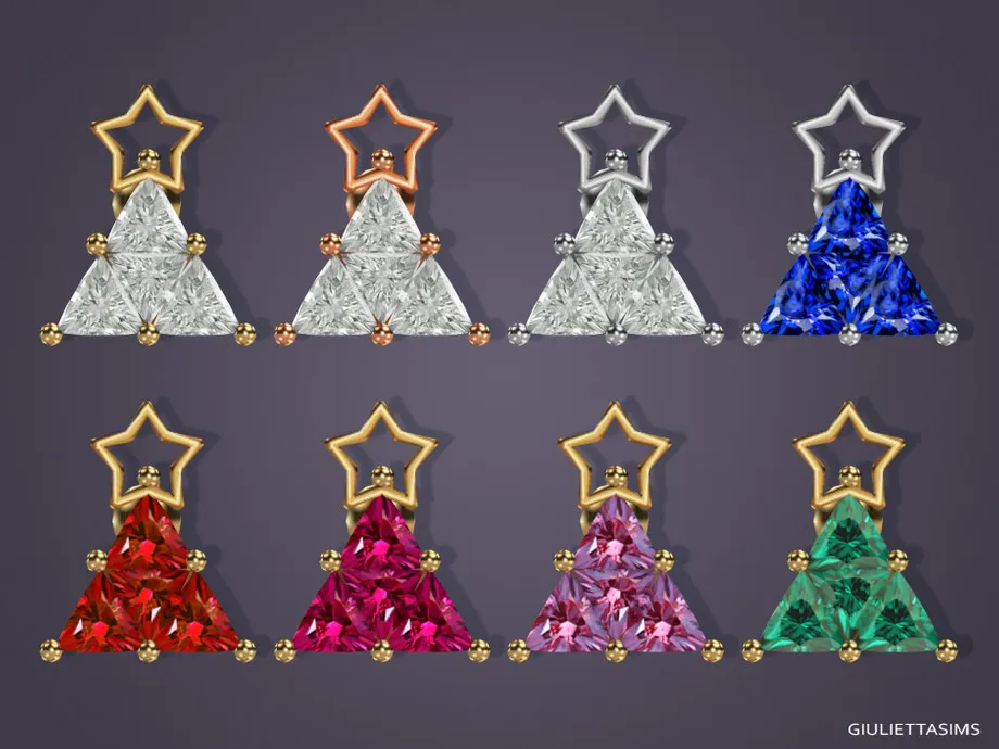 Crystal Christmas Tree Earrings For Toddlers