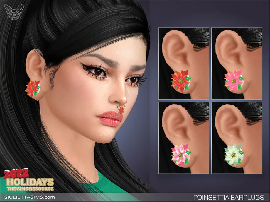 Poinsettia Earplugs (for female body frame)