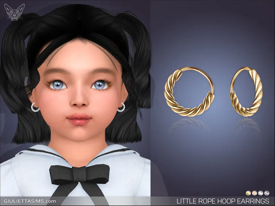 Little Rope Hoop Earrings For Toddlers