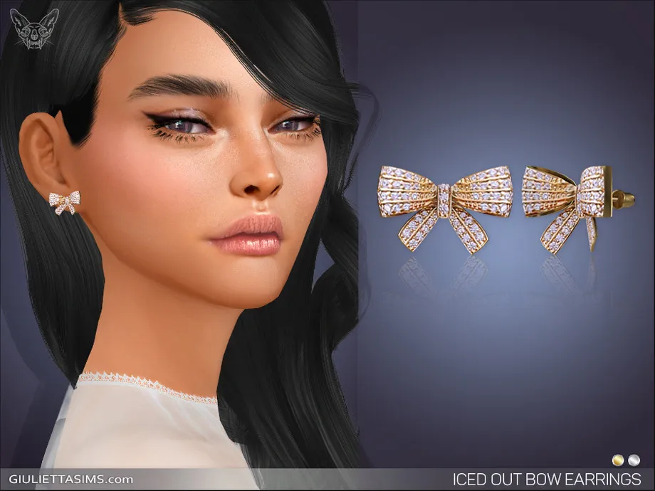 Iced Out Bow Earrings