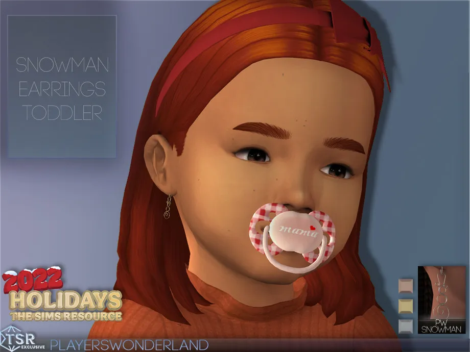 Snowman Earrings Toddler