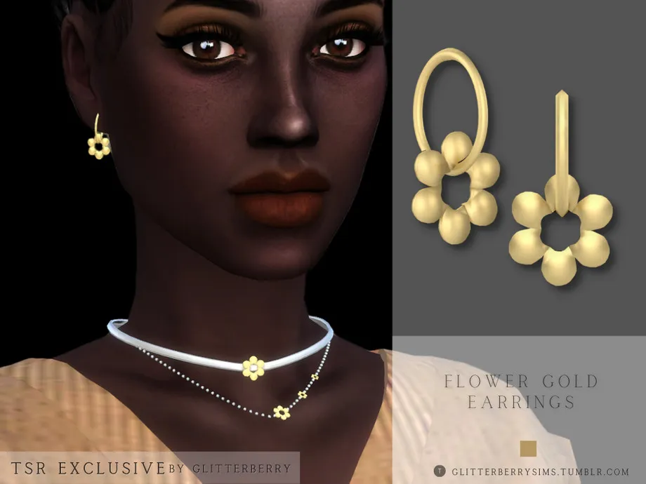 Gold Flower Earrings