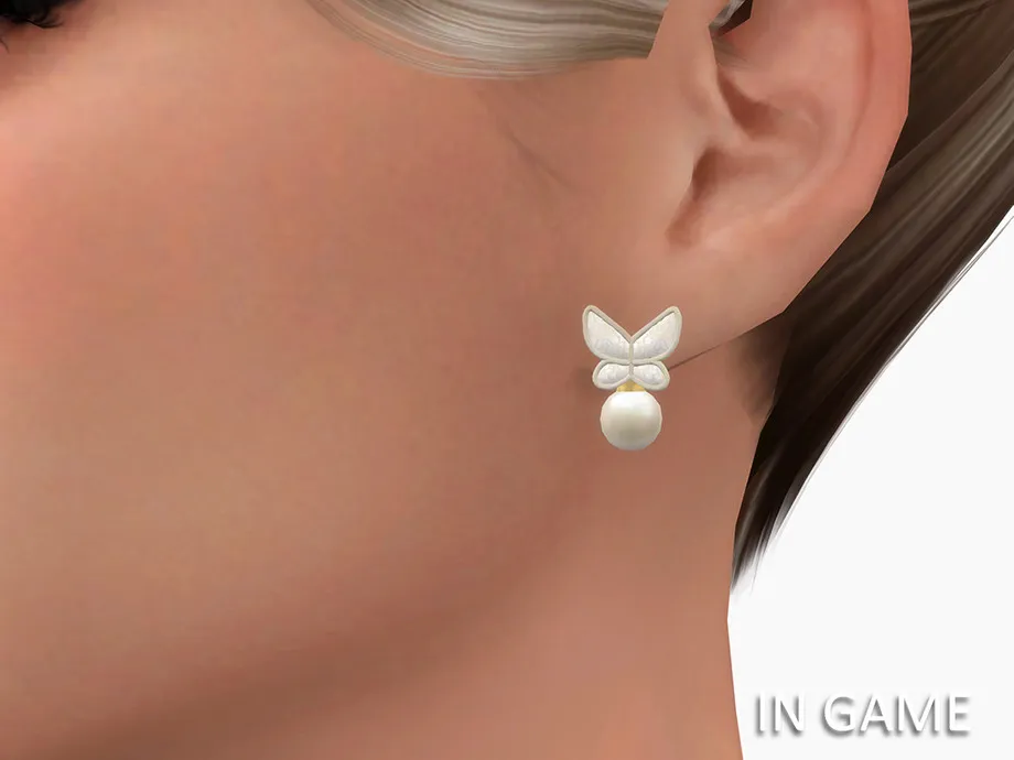 LacyPearls Butterfly Earrings