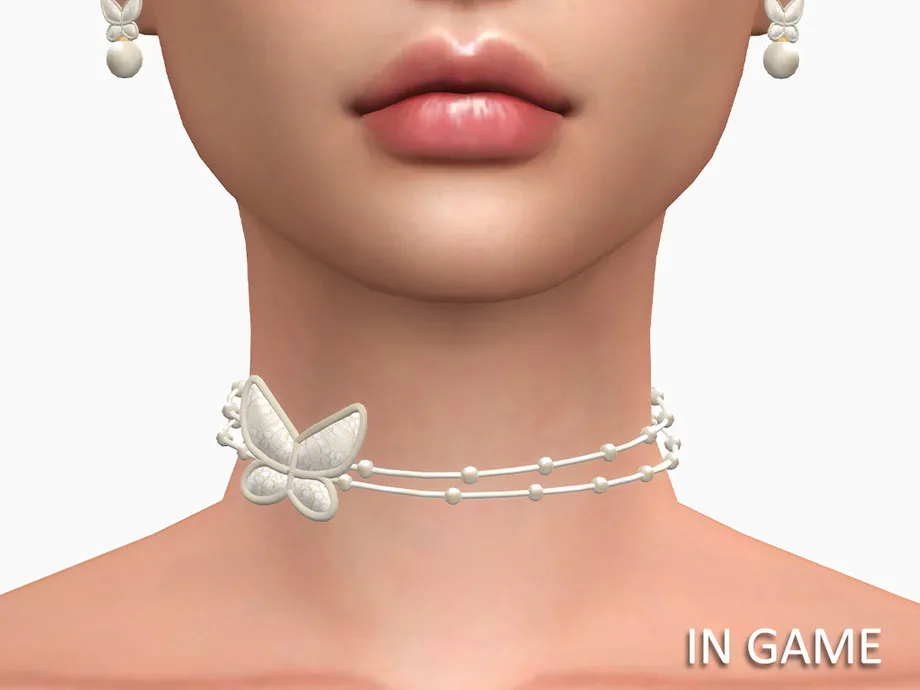 LacyPearls Butterfly Choker