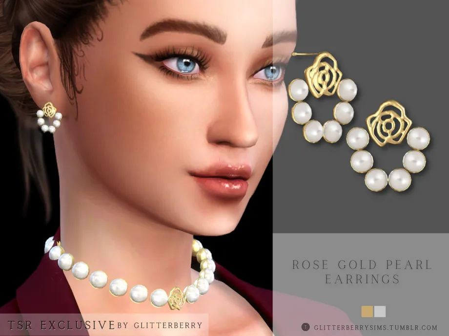 Rose Gold Pearl Earrings