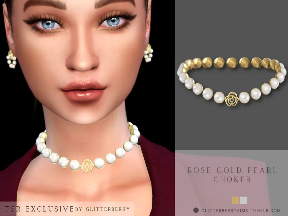 Rose Gold Pearl Choker