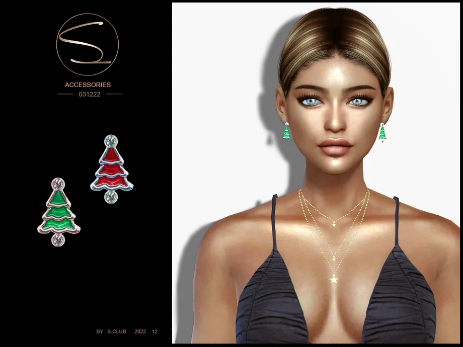 Christmas tree earrings by S-CLUB