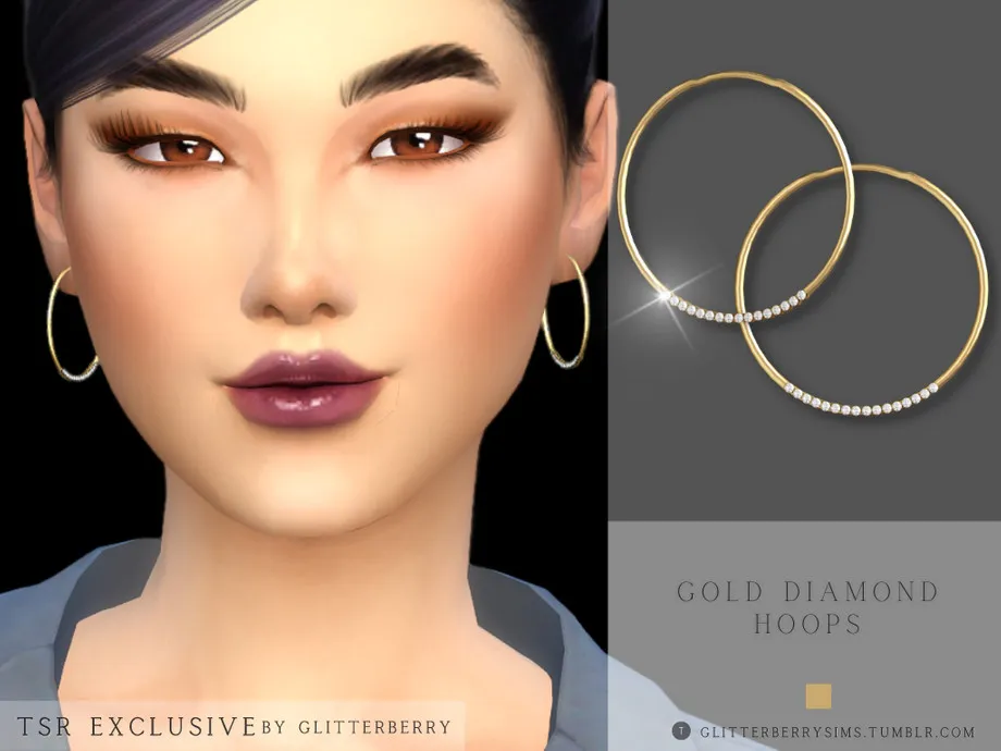 Gold Diamond Hoops
