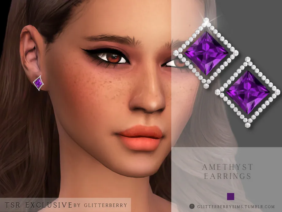 Amethyst Stud Earrings
